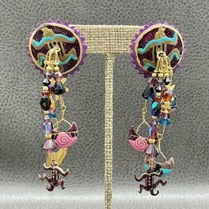 Lunch At The Ritz Earrings Dangle Drop Womens Multicolor Celestial Chandelier